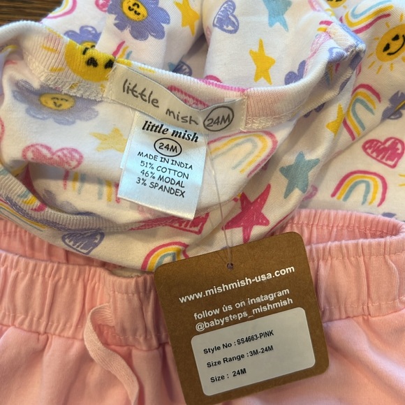 Baby tee and shorts set flower power baby girl - Picture 4 of 6